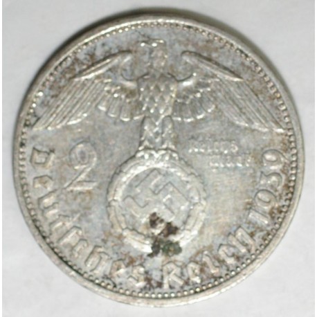 ALLEMAGNE KM 93 2 REICHSMARK 1939 A Berlin Paul Von Hindenburg