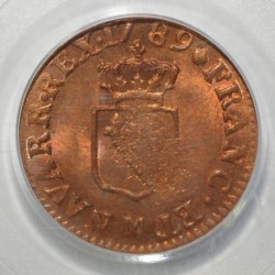 Gad 348 - LOUIS XVI -  LIARD - 1789 M - SUP GRADE PCGS MS 64