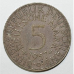 ALLEMAGNE - KM 112 - 5 MARK 1957 G - Karlsruhe