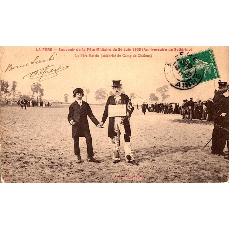 02800 - LA FERE - SOUVENIR DE LA FETE MILITAIRE DU 24 JUIN 1908