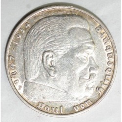 GERMANY - KM 86 - 5 REICHSMARK 1936 F - Stuttgart - Paul von Hindenburg