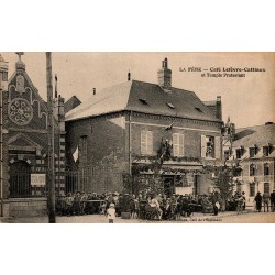 COUNTY 02800 - LA FERE - CAFÉ LEFEVRE-CATTIAUX AND PROTESTANT TEMPLE