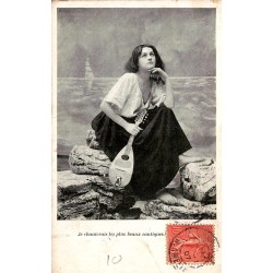 CARTE POSTALE FANTAISIE - 'Je chanterais les plus beaux cantiques' - 1907