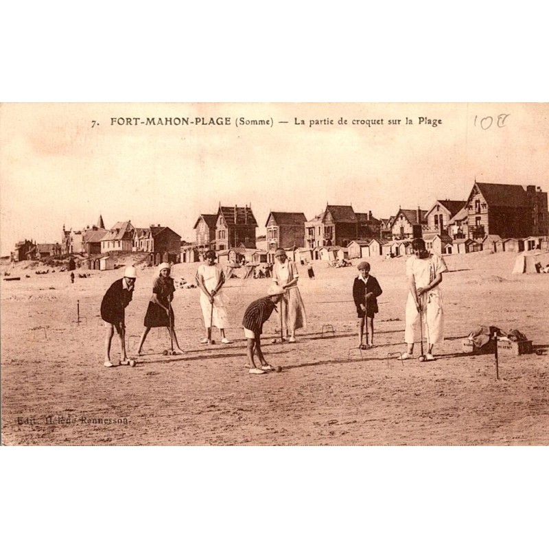 80120 - FORT-MAHON-PLAGE - PARTIE DE CROQUET SUR LA PLAGE