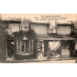 County 60100 - OISE - CREIL - WAR 1914-15-16 - BUILDING BURNED BY THE GERMANS AT MR JACQUOT