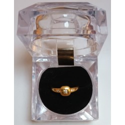 YELLOW GOLD RING - 18 CARATS - ADORNED WITH 5 DIAMONDS - SIZE - 094773