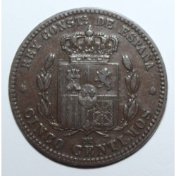 ESPAGNE - 5 CENTIMOS 1877 - ALPHONSE XII