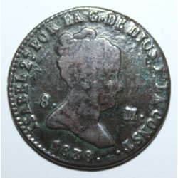 ESPAGNE - 8 MARAVEDIS 1838- ISABELLE II