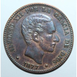 SPAIN - 10 CENTIMOS 1877 OM - ALPHONSE XII