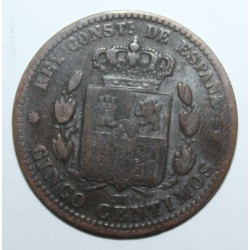 ESPAGNE - 5 CENTIMOS 1878 - ALPHONSE XII