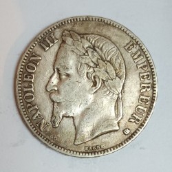 FRANKREICH - KM 799 - 5 FRANCS 1868 BB - Strasbourg - TYP NAPOLEON III