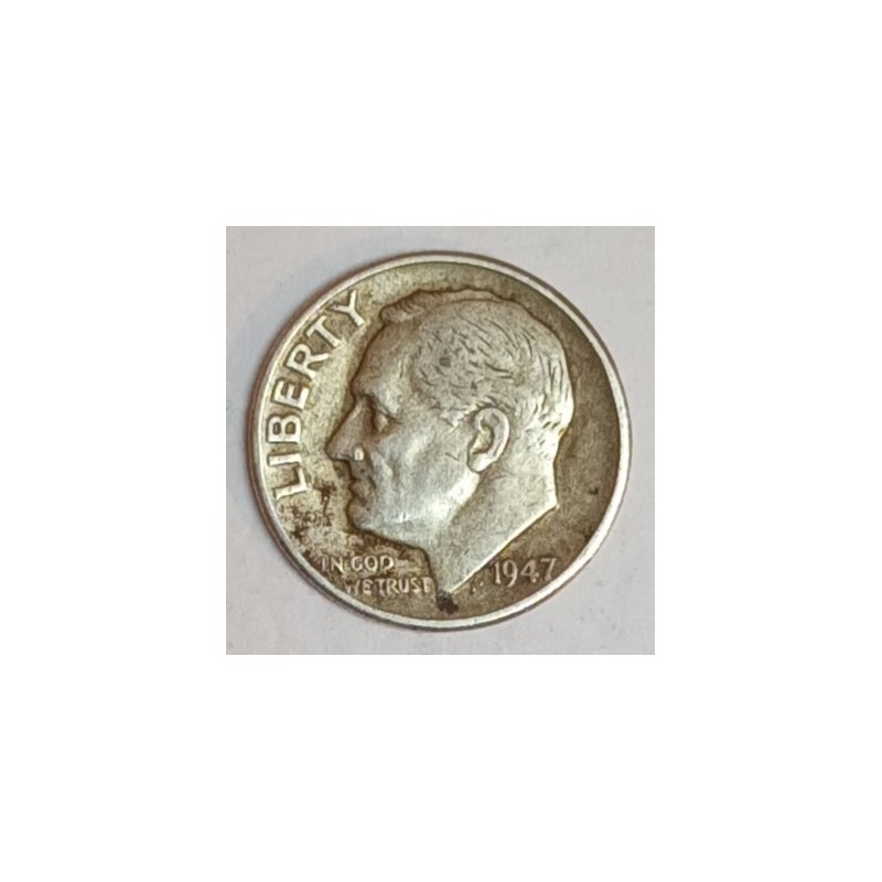 VEREINIGTE STAATEN - KM 195 - 1 DIME 1947 - Philadelphia - ROOSEVELT - 0/96378