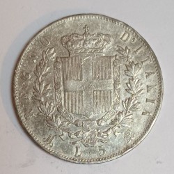 ITALIE - 5 LIRE 1874 M BN - VITTORIO EMANUELE II - KM 8.3