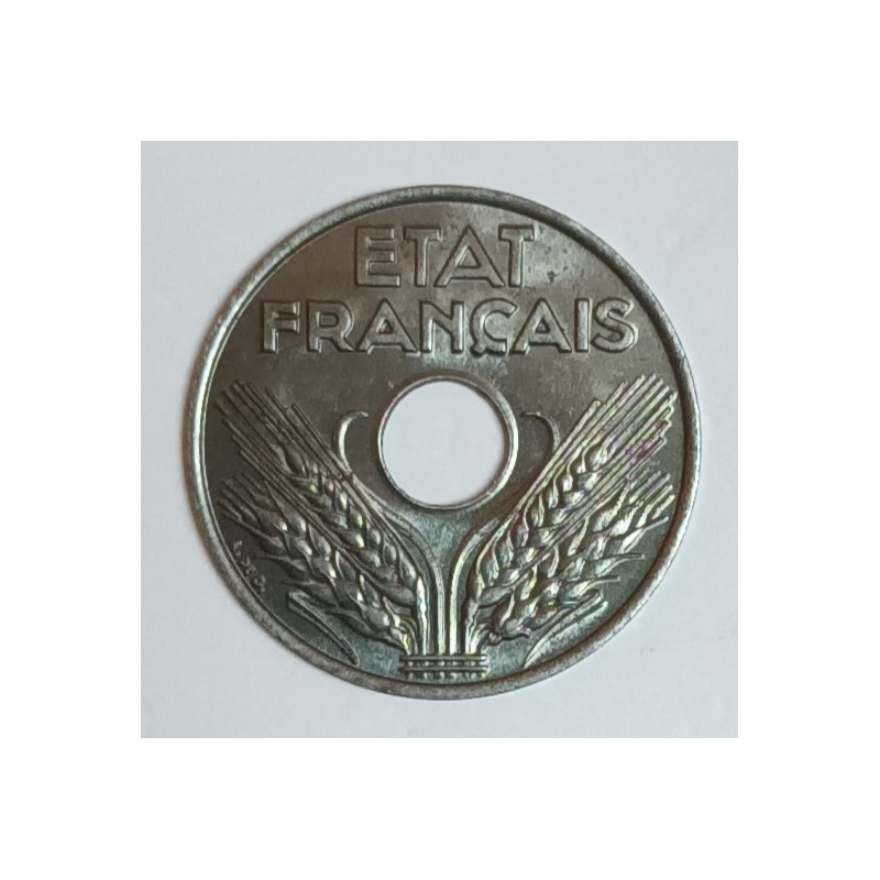 FRANCE - KM 900.2a - 20 CENTIMES 1944 - TYPE 20 Iron