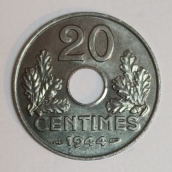 FRANCE - KM 900.2a - 20 CENTIMES 1944 - TYPE 20 Iron