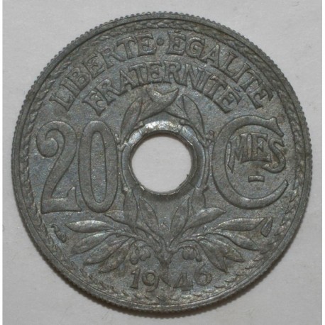 FRANCE - KM 907 - 20 CENTIMES 1946 - TYPE LINDAUER