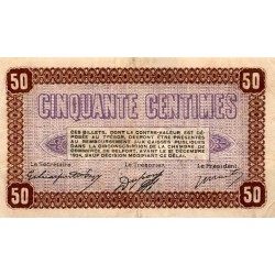 90 - BELFORT - CHAMBRE DE COMMERCE - 50 CENTIMES - 12/10/1921