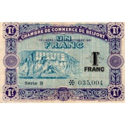 90 - BELFORT - CHAMBRE DE COMMERCE - 1 FRANC - 12/10/1921