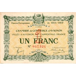 84 - AVIGNON - 1 FRANC - 11 AOUT 1915