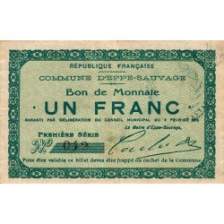 59 - EPPE SAUVAGE - BON DE MONNAIE - 1 FRANC - 9 FEVRIER 1915