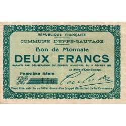 59 - EPPE SAUVAGE - BON DE MONNAIE - 2 FRANCS - 9 FEVRIER 1915