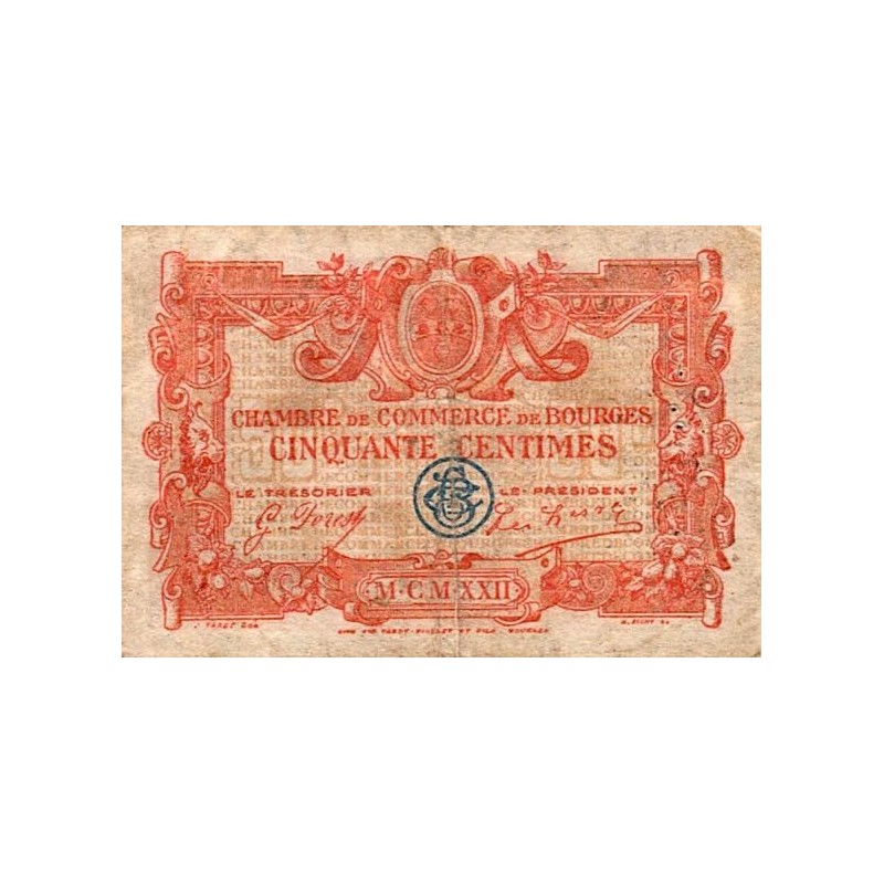 18 - BOURGES - CHAMBRE DE COMMERCE - 50 CENTIMES - 31/12/1927