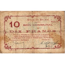 62 - CALAIS - BON COMMUNAL - 10 FRANCS  - 15 SEPTEMBRE 1914