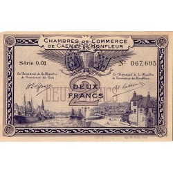 COUNTY 14 - CAEN - HONFLEUR - CHAMBER OF COMMERCE - 2 FRANCS 1920