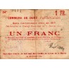 62 - DURX - BON COMMUNAUX - 1 FRANC - EMISSION 1915