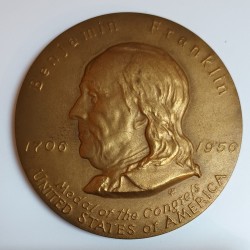 MÉDAILLE - BENJAMIN FRANKLIN - 1706-1956 - CONGRES DES ETATS-UNIS D'AMERIQUE