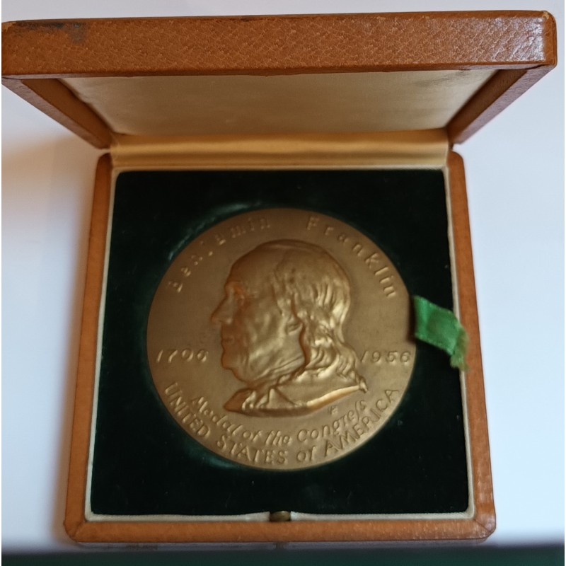 MÉDAILLE - BENJAMIN FRANKLIN - 1706-1956 - CONGRES DES ETATS-UNIS D'AMERIQUE