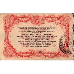 COUNTY 59 - CAMBRAI REGION - COIN BOND - FIVE FRANCS - 1916