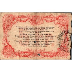 COUNTY 59 - CAMBRAI REGION - COIN BOND - FIVE FRANCS - 1916