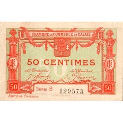 COUNTY 62 - CALAIS - CHAMBER OF COMMERCE - 50 CENTIMES - SEVEN ISSUE