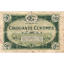 58 - NEVERS - CHAMBRE DE COMMERCE - 50 CENTIMES - 22/02/1920 - 3EME SERIE