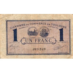 31 - TOULOUSE - CHAMBER OF COMMERCE - 1 FRANC - 13/10/1920