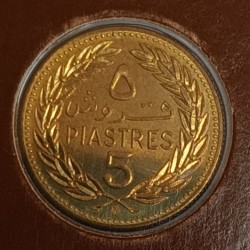 LEBANON - KM 25.1 - 5 PIASTRES 1975 - CEDRE