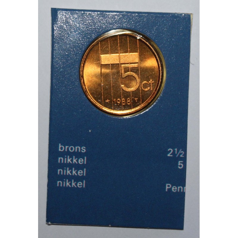 NIEDERLANDE - KM 202 - 5 Cents 1988