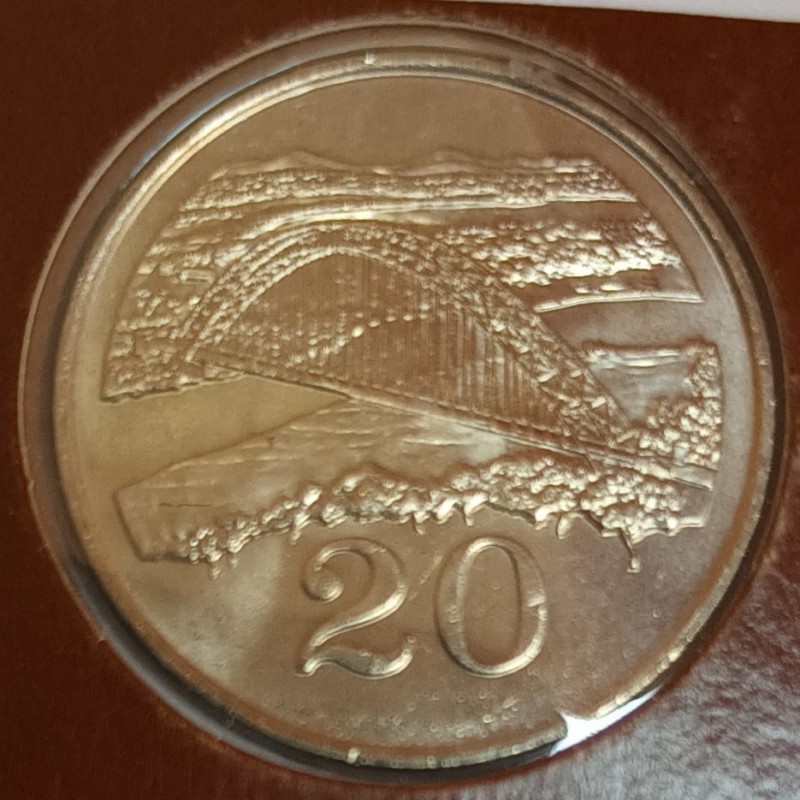 ZIMBABWE - KM 4 - 20 CENTS 1983 - OISEAU - Le pont Birchenough