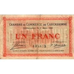 11 - CARCASSONNE - HANDELSKAMMER - 1 FRANC - 02/03/1920