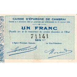 59 - CAMBRAI - CAISSE D'EPARGNE - 1 FRANC - 1835