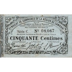 59 - CAMBRAI - BON DE MONNAIE - 50 CENTIMES - 10/05/1916 - SERIE C