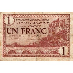 COUNTY 36 - CHATEAUROUX - CHAMBER OF COMMERCE - 1 FRANC - 03/02/1922