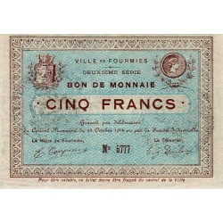 59 - FOURMIES - BON DE MONNAIE - 5 FRANCS - 28/10/1914