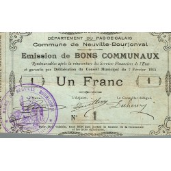 62124 - NEUVILLE BOURJONVAL - 1 FRANC - 07.02.1915