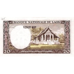 LAOS - PICK 11 b - 20 KIP - NON DATE (1963) - SIGN 6