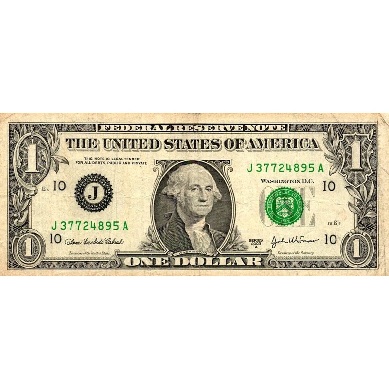 UNITED STATES - PICK 515 b - 1 DOLLAR - 2003 A - SERIE J