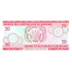 BURUNDI - PICK 27 a - 20 FRANCS - 01/06/1979