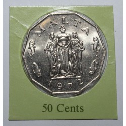 MALTA - KM 12 - 50 Cents 1972