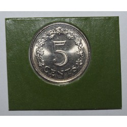 MALTA - KM 10 - 5 Cents 1976